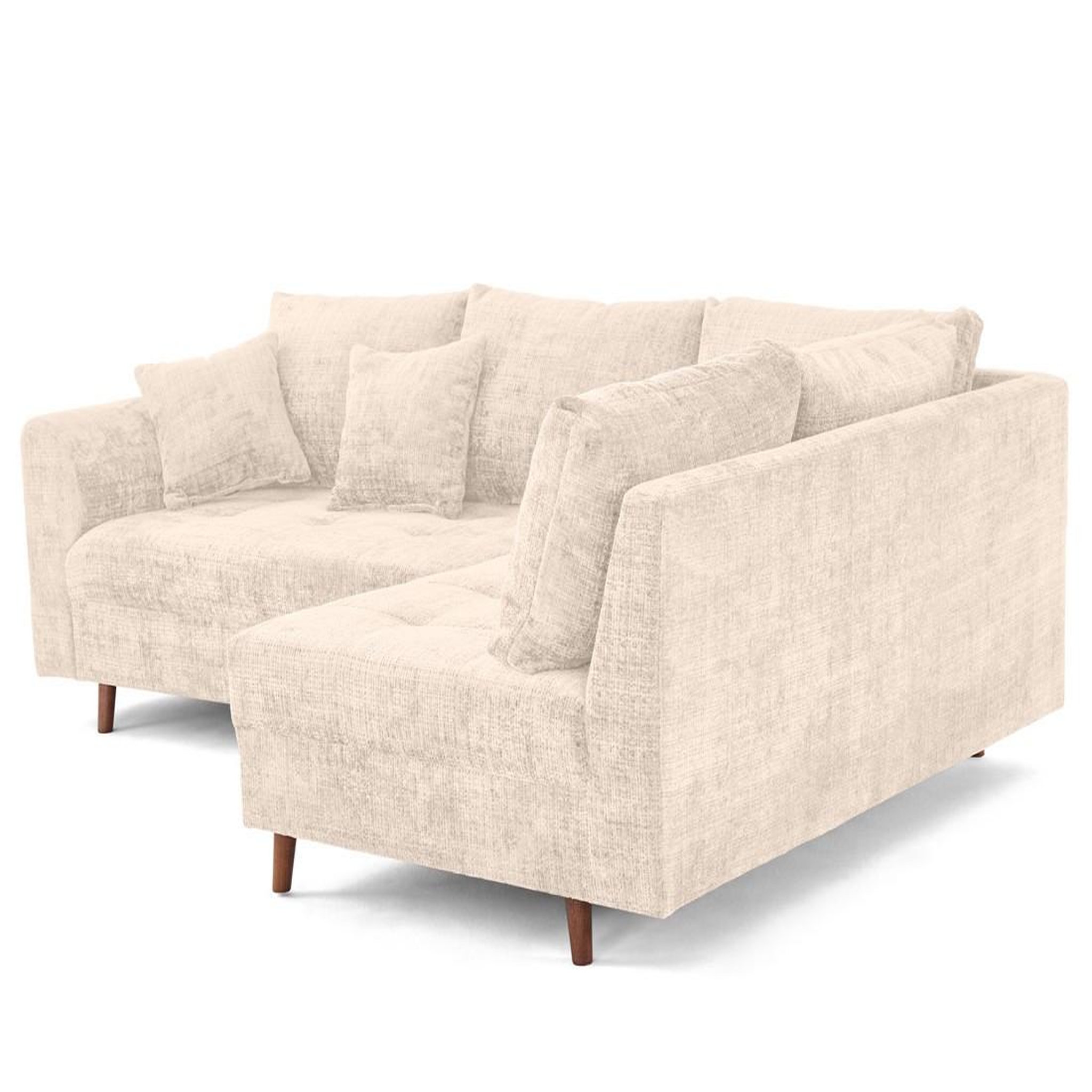 Voir la diapositive 6 : LISA DESIGN Rune - canapé d'angle droit 4 places en velours texturé