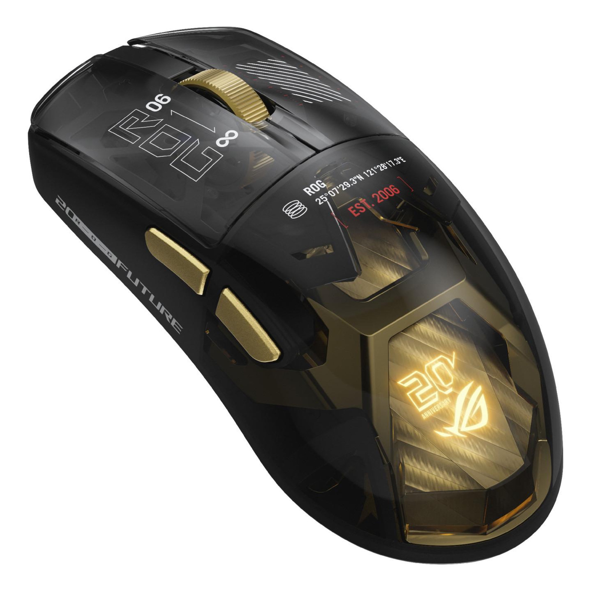 ASUS ASUS ROG Harpe II Extreme Edition 20 Gaming Mouse souris Droitier RF Wireless + Bluetooth + USB Type-A Optique 65000 DPI