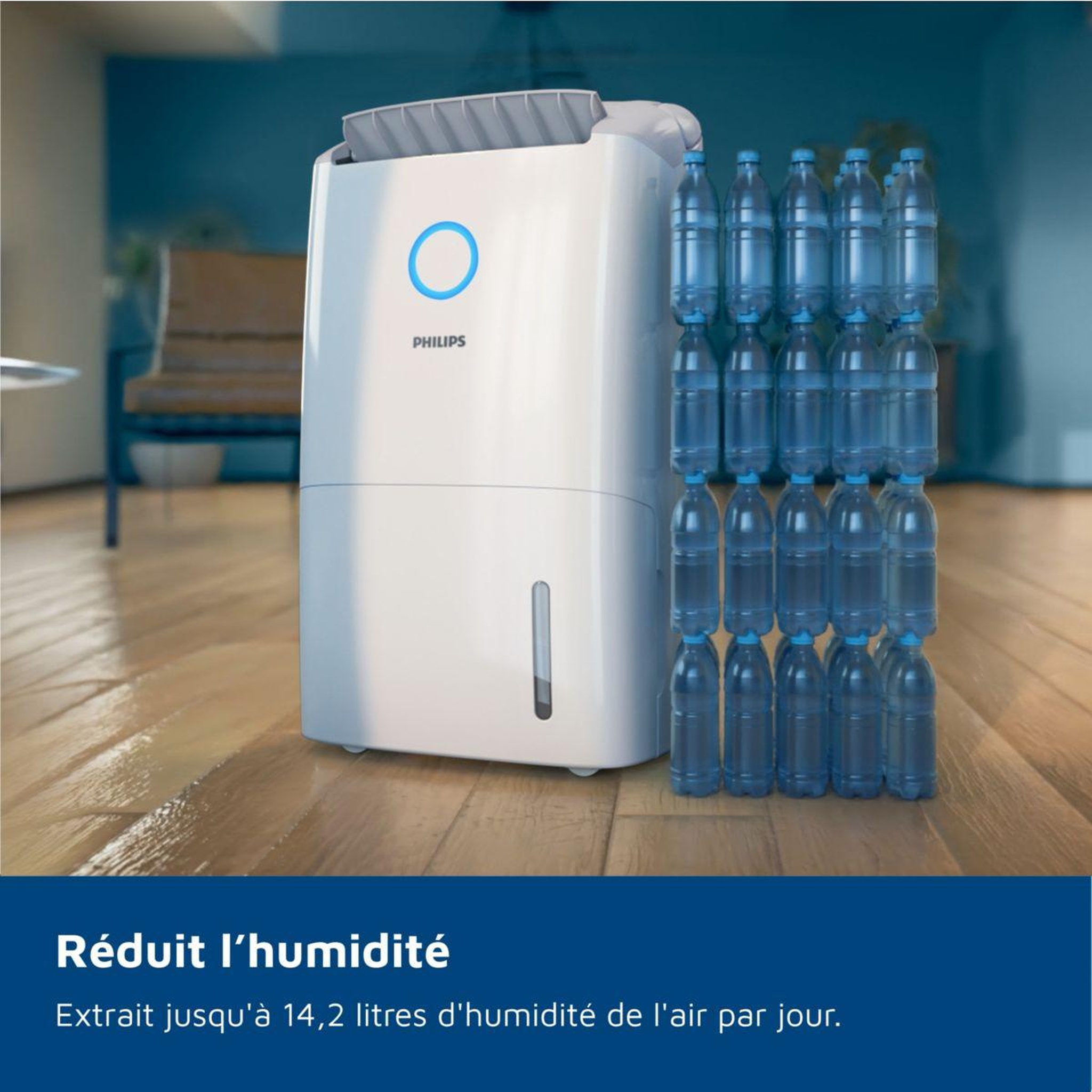 Voir la diapositive 5 : Philips Deshumidificateur de5305/11 série 5000, fonction 2-en-1, blanc, 137 m³