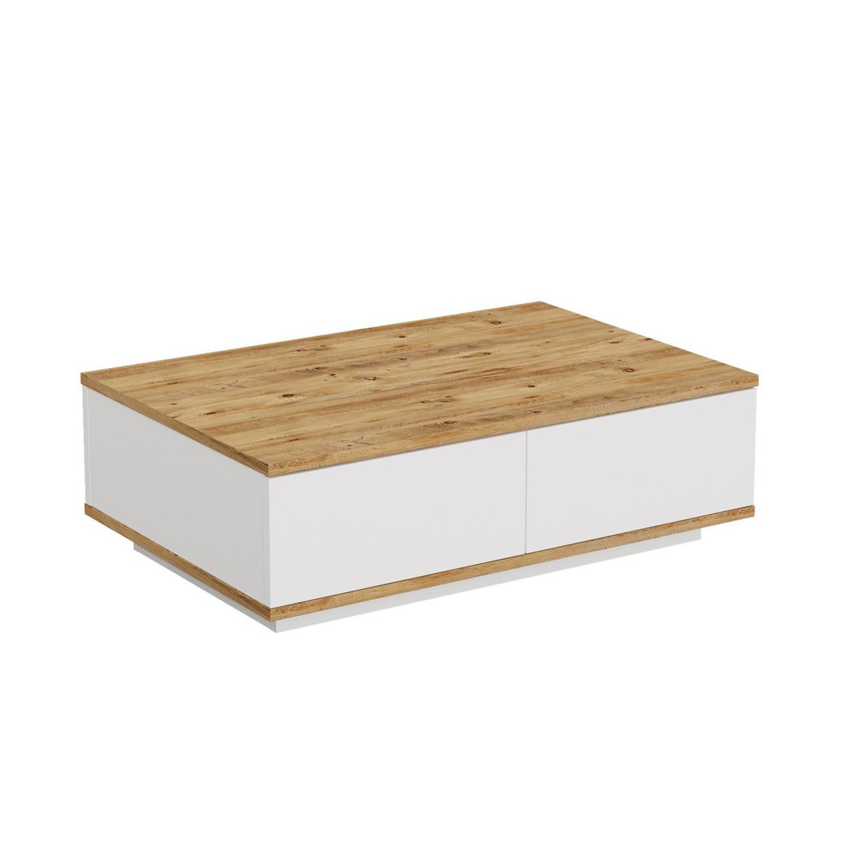 Habitat et Jardin Table basse en bois  FR14  - 90 x 60 x 28 cm - Pin atlantiqueBlanc