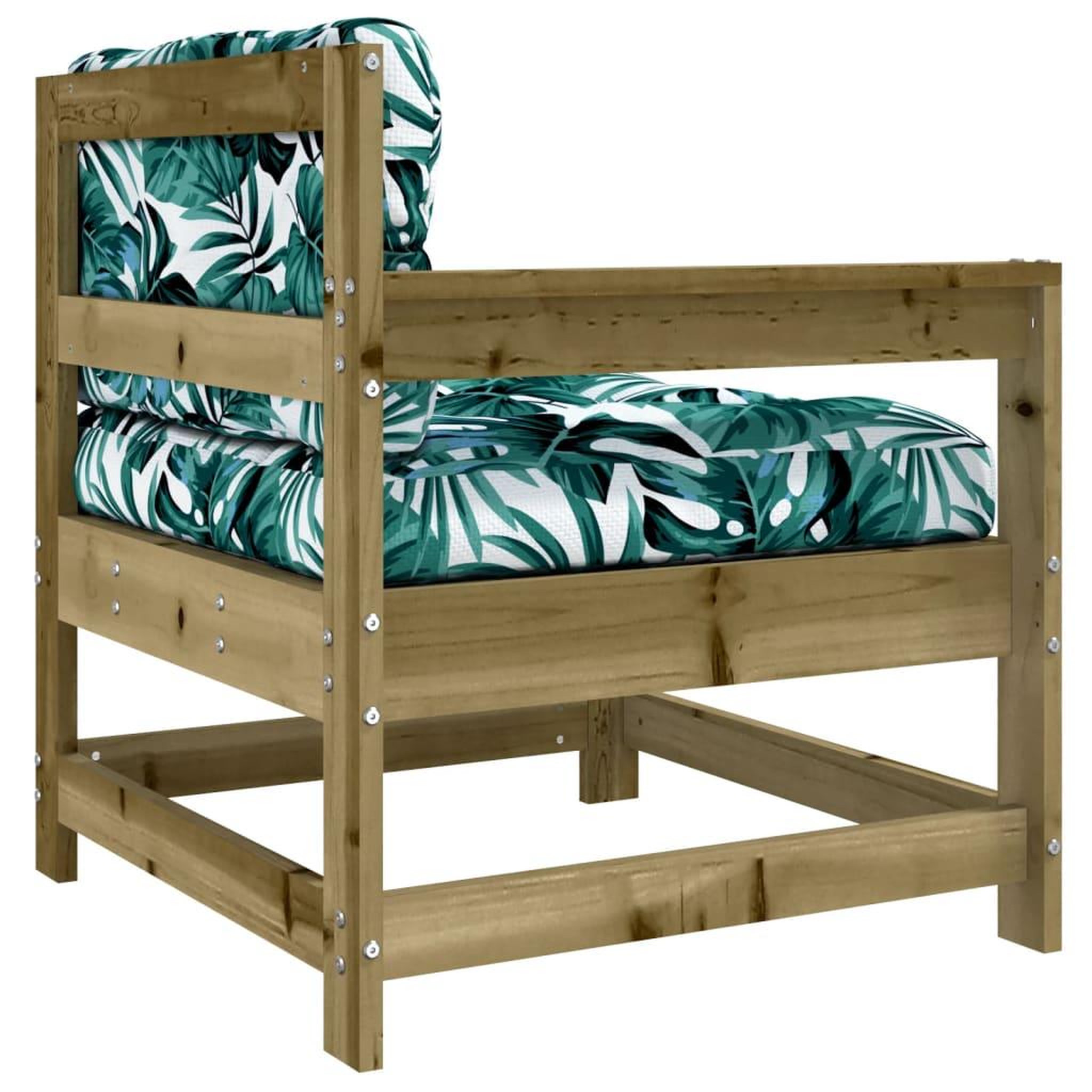 Voir la diapositive 5 : VIDAXL Chaise de jardin avec coussins bois de pin impregne