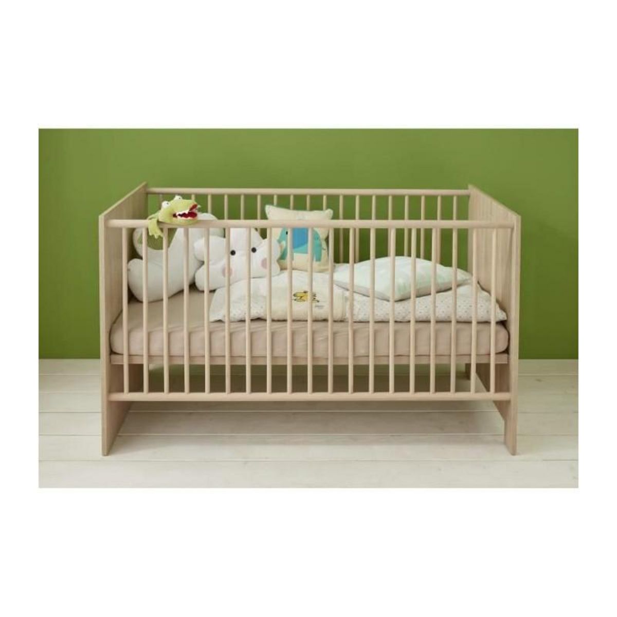 TREND TEAM OLIVIA SONOMA Chambre bebe complete : lit 70*140cm + commode + armoire - Chene naturel