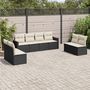 Voir la diapositive 1 : VIDAXL Salon de jardin 8 pcs avec coussins noir resine tressee