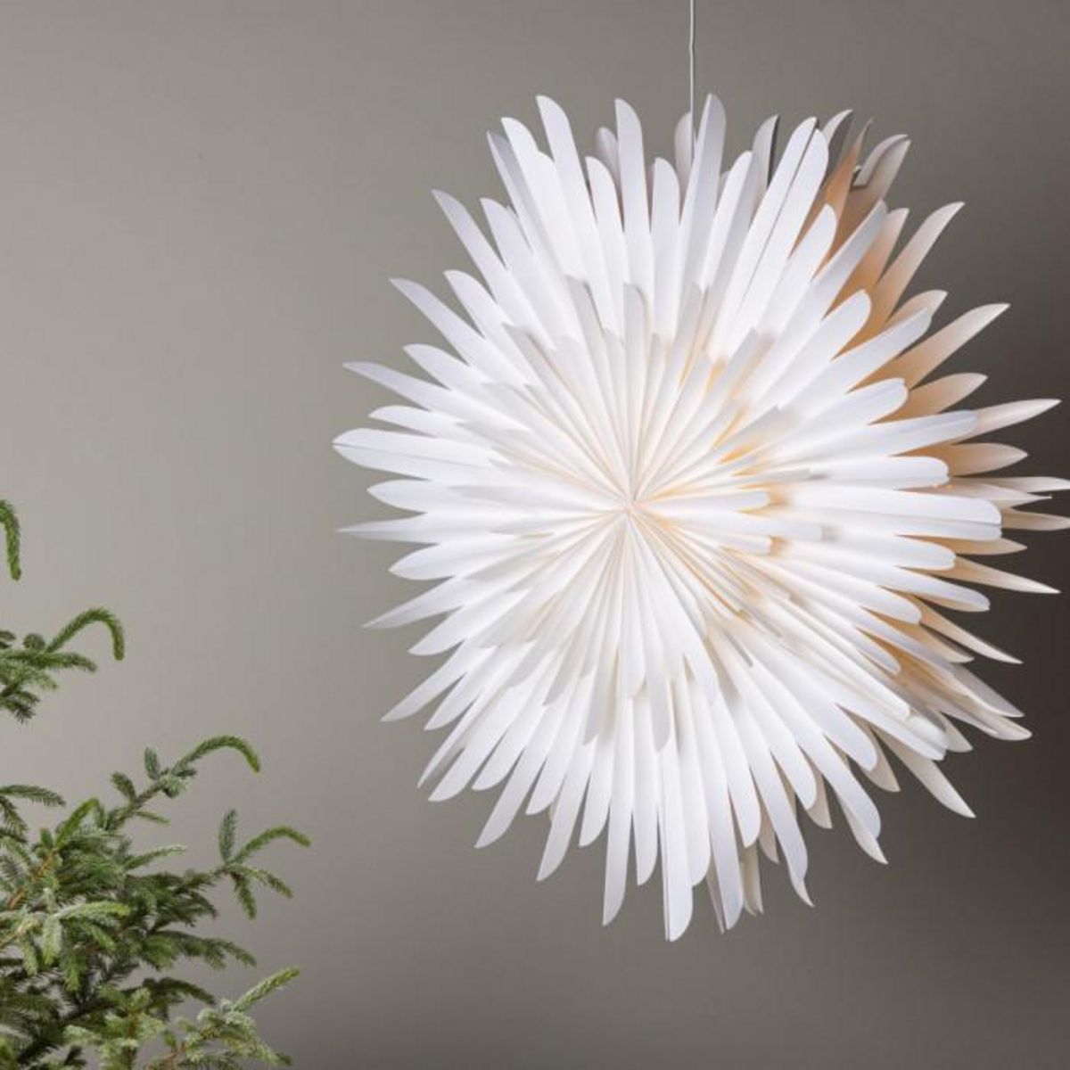 Paris Prix Lampe Suspension Design  Selen  100cm Blanc