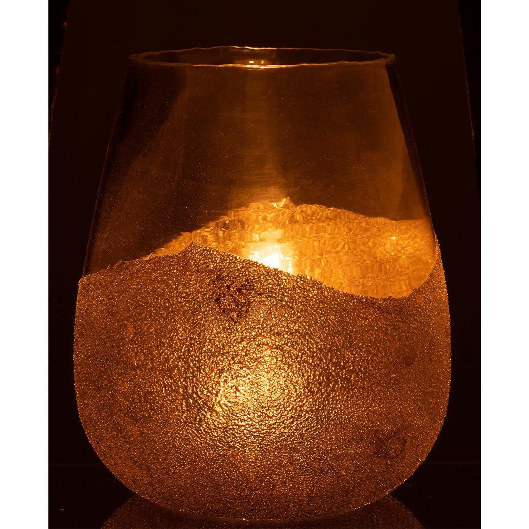 Voir la diapositive 3 : J-LINE Photophore Rond Design  Perles  31cm Or