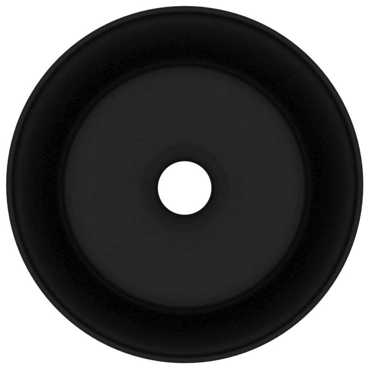 VIDAXL Lavabo rond de luxe Noir mat 40x15 cm Ceramique