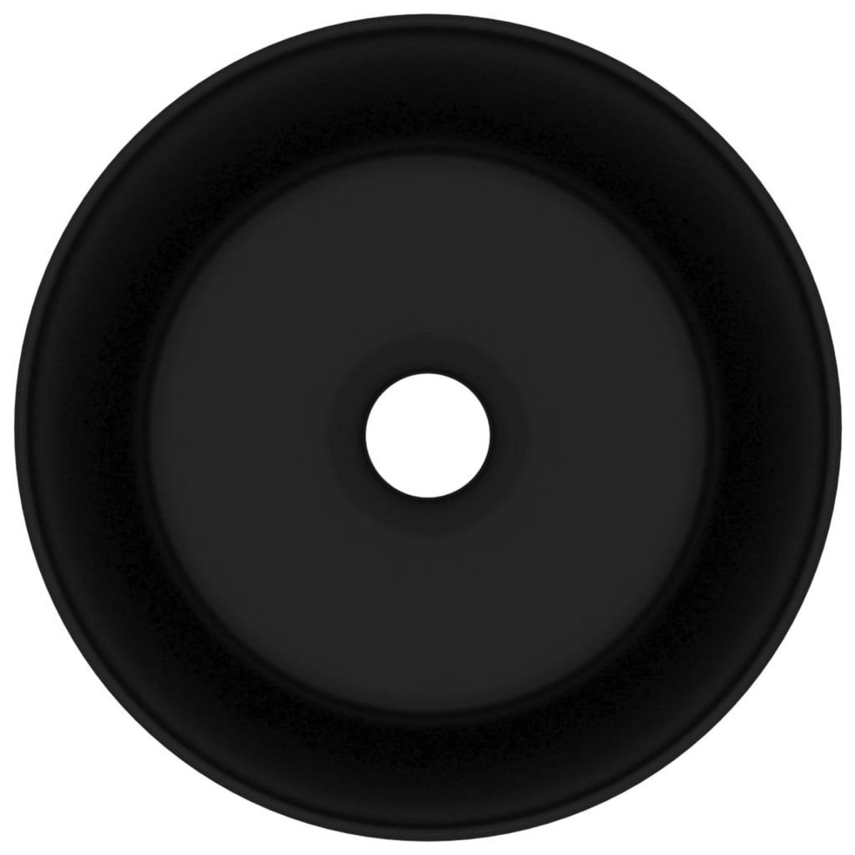 VIDAXL Lavabo rond de luxe Noir mat 40x15 cm Ceramique