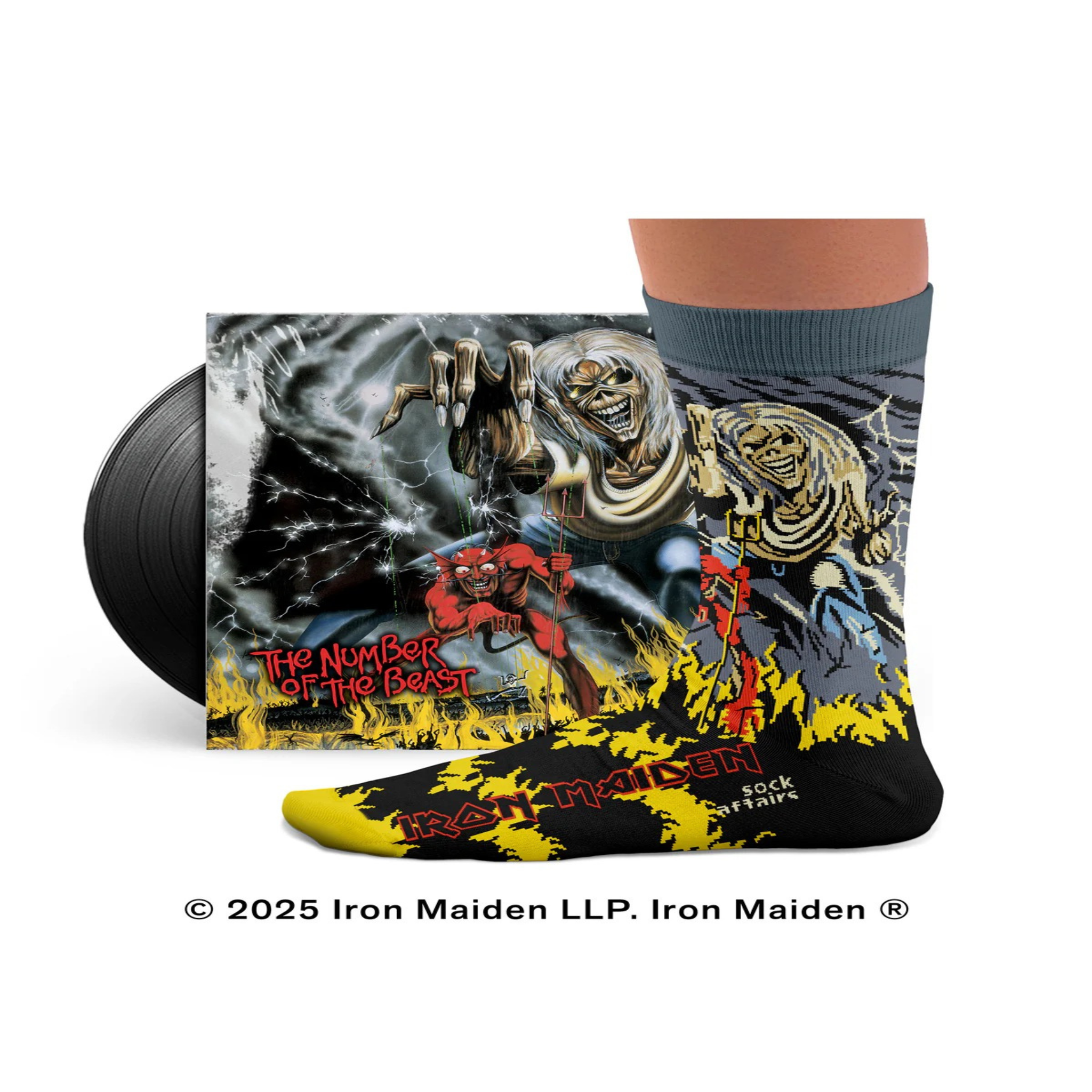 Voir la diapositive 3 : SOCK AFFAIRS Chaussettes iron maiden, number of the beast
