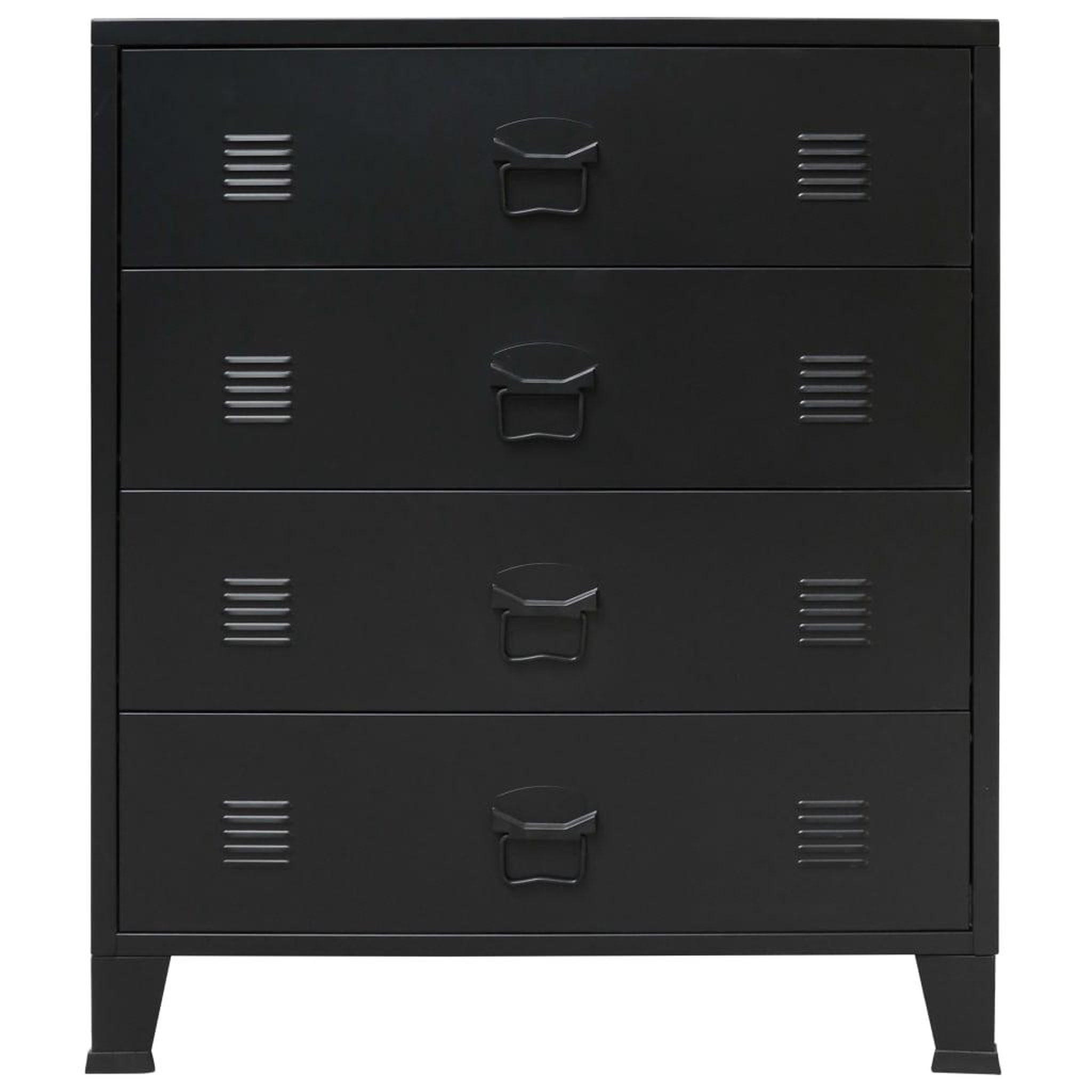 Voir la diapositive 3 : VIDAXL Commode a tiroirs Metal Style Industriel 78x40x93 cm Noir