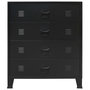 Voir la diapositive 3 : VIDAXL Commode a tiroirs Metal Style Industriel 78x40x93 cm Noir