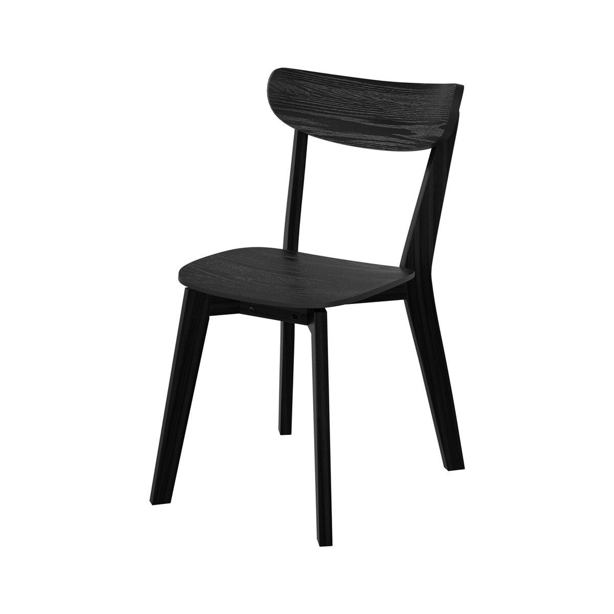 Voir la diapositive 5 : MAISON PAVANE Lot de 2 chaises en bois d'hévéa noir-tabata