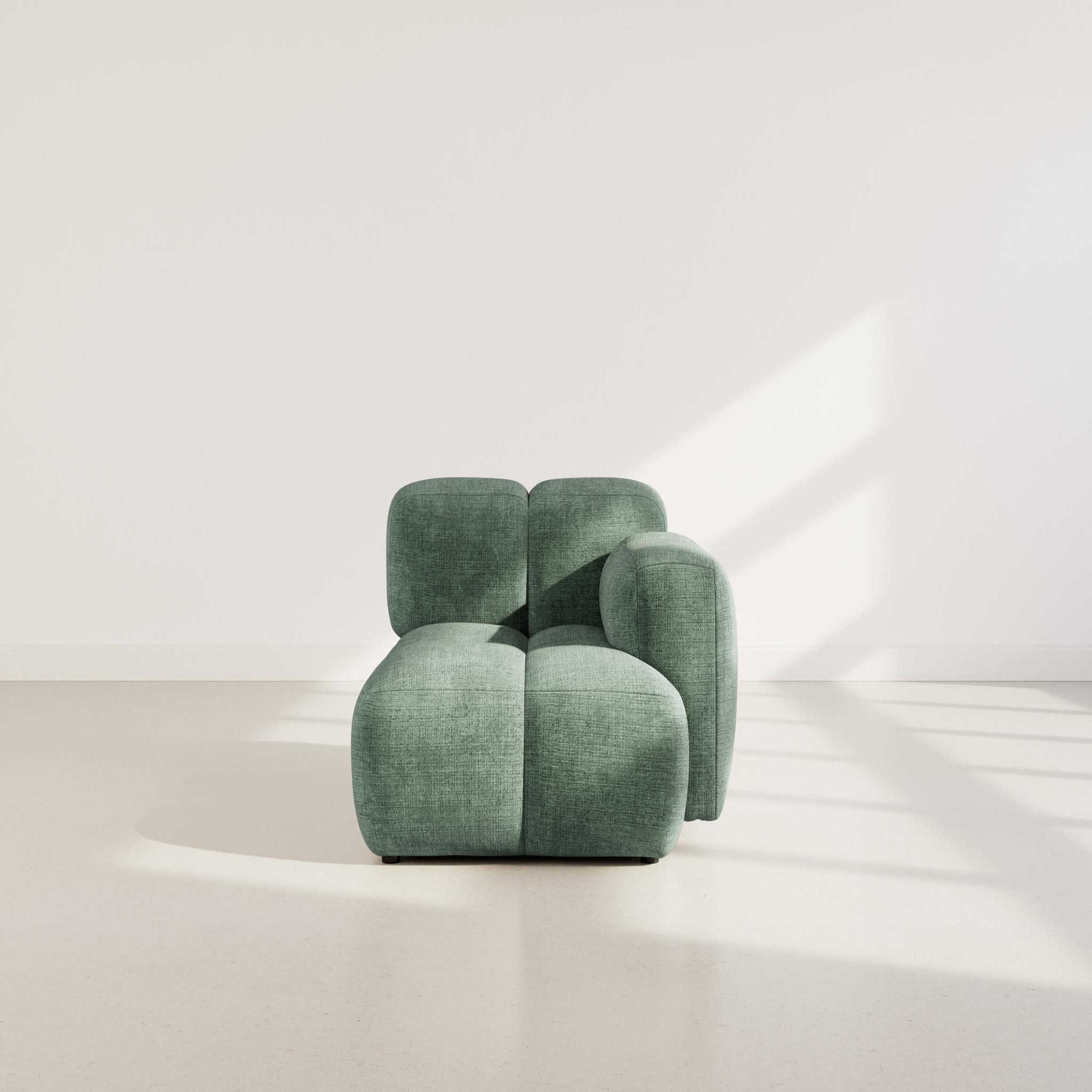 Voir la diapositive 2 : BEST MOBILIER Grace - module d'assise droit en velours texturé
