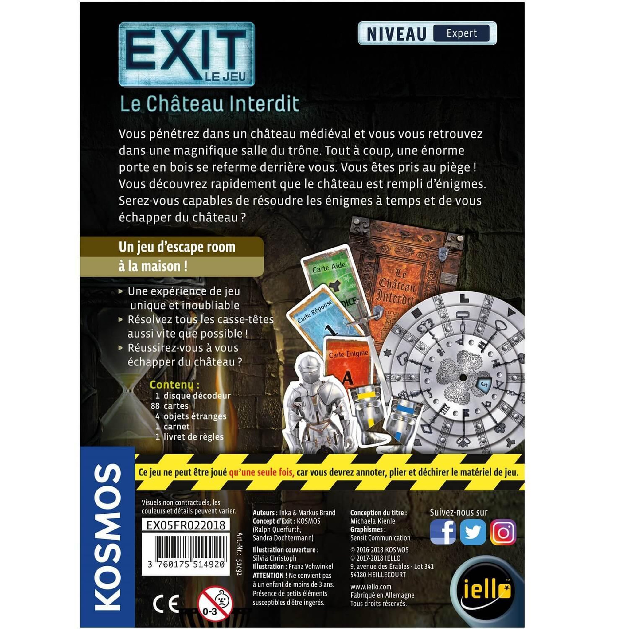 Voir la diapositive 2 : Iello IELLO Exit le chateau interdit