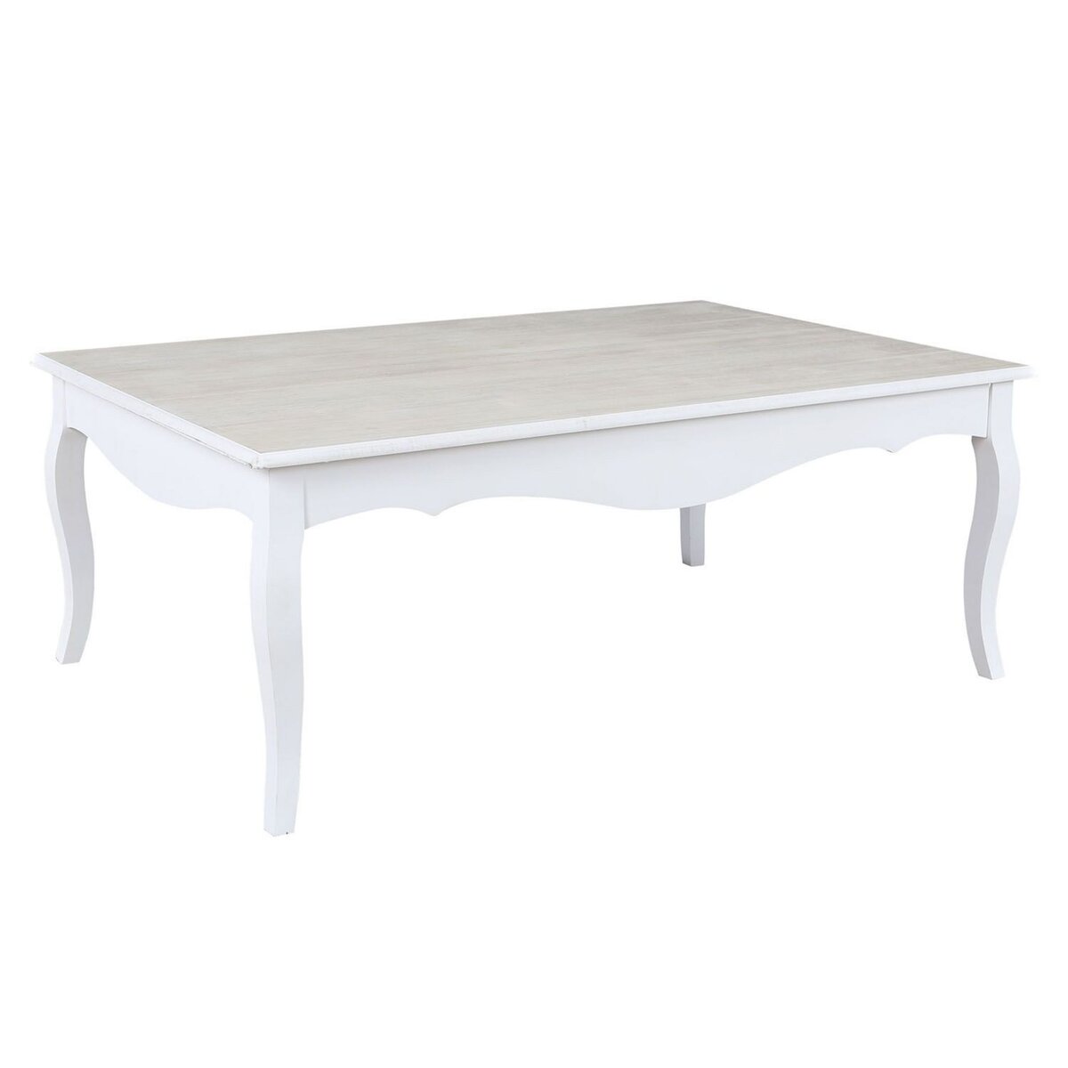 The Home Deco Factory Table basse en MDF Style romantique - L.118xH.45 cm - Blanc