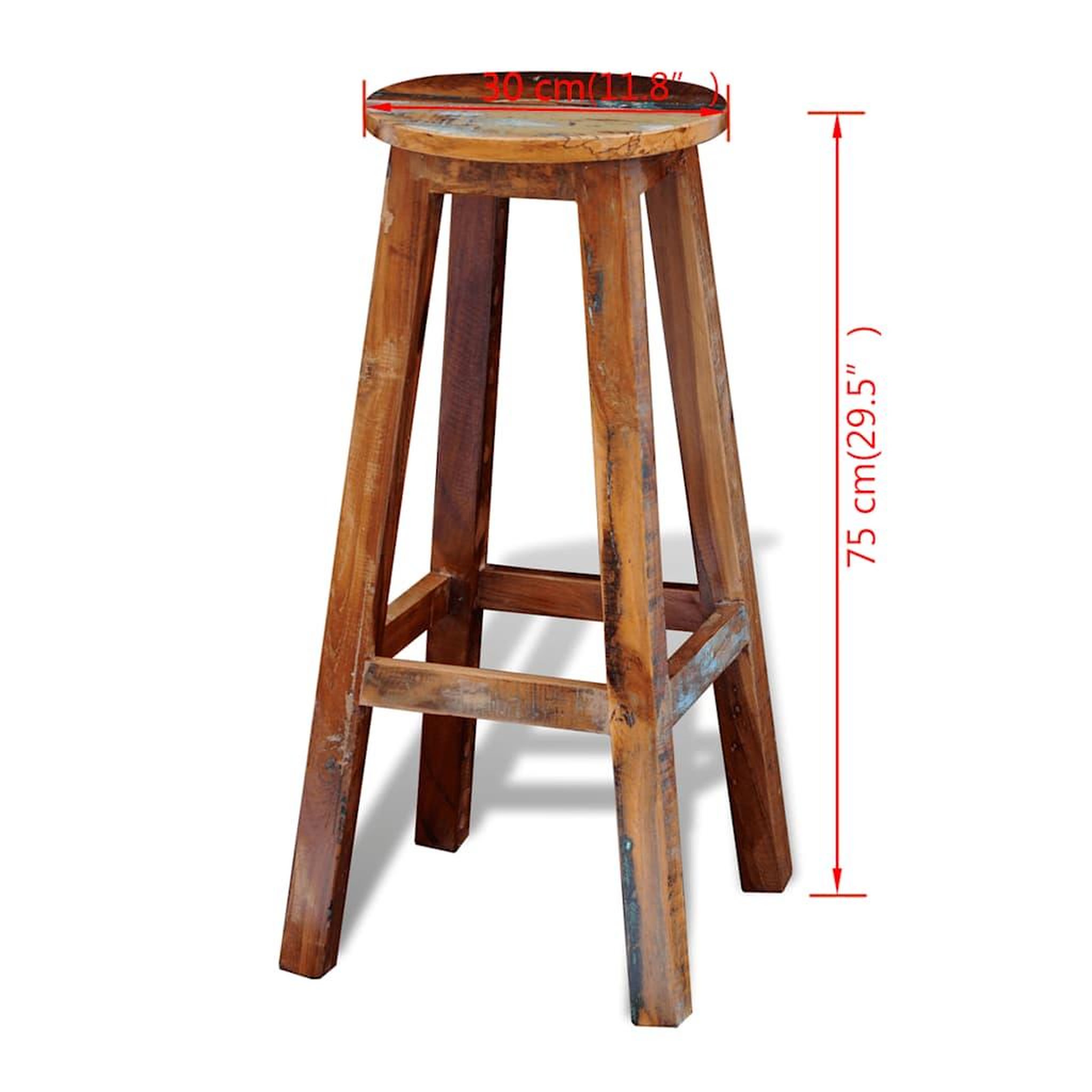 Voir la diapositive 3 : VIDAXL Tabouret de bar Bois de recuperation massif