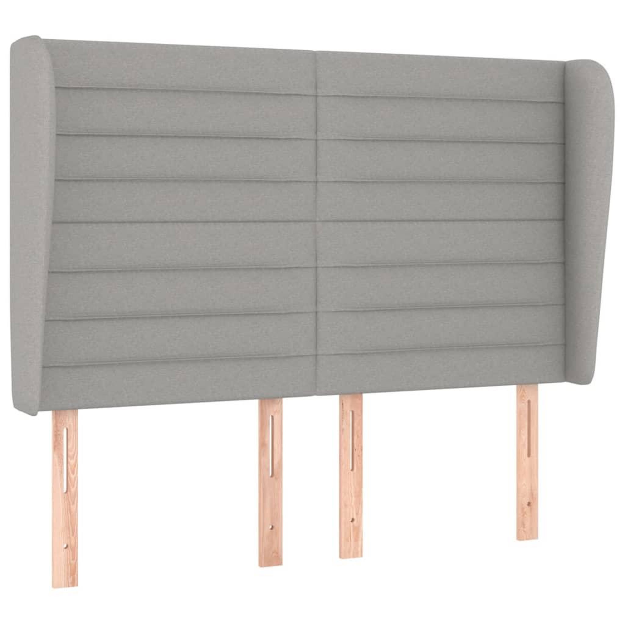 Voir la diapositive 2 : VIDAXL Tete de lit avec oreilles Gris clair 147x23x118/128 cm Tissu