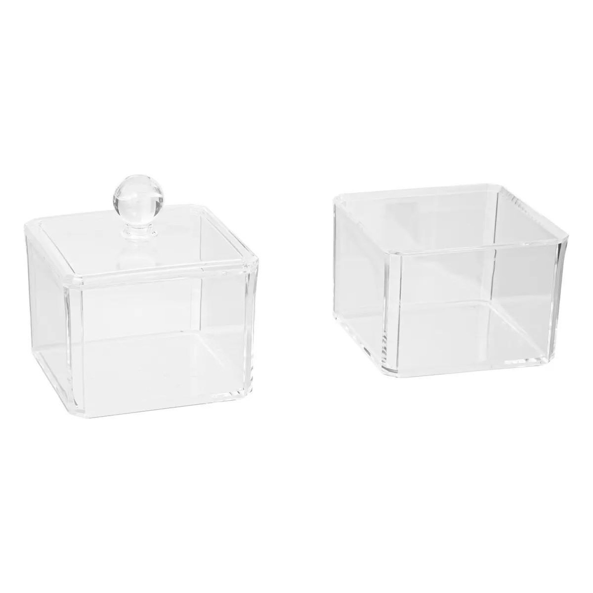 Voir la diapositive 2 : FIVE Boîte à Coton 2 Niveaux  Selena  16cm Transparent
