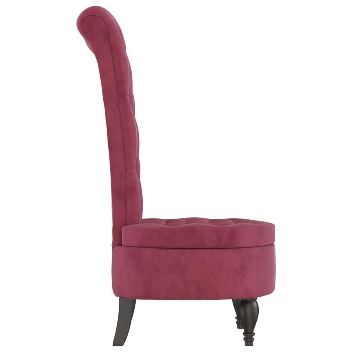 VIDAXL Chaise a dossier haut rouge bordeaux conception de bouton