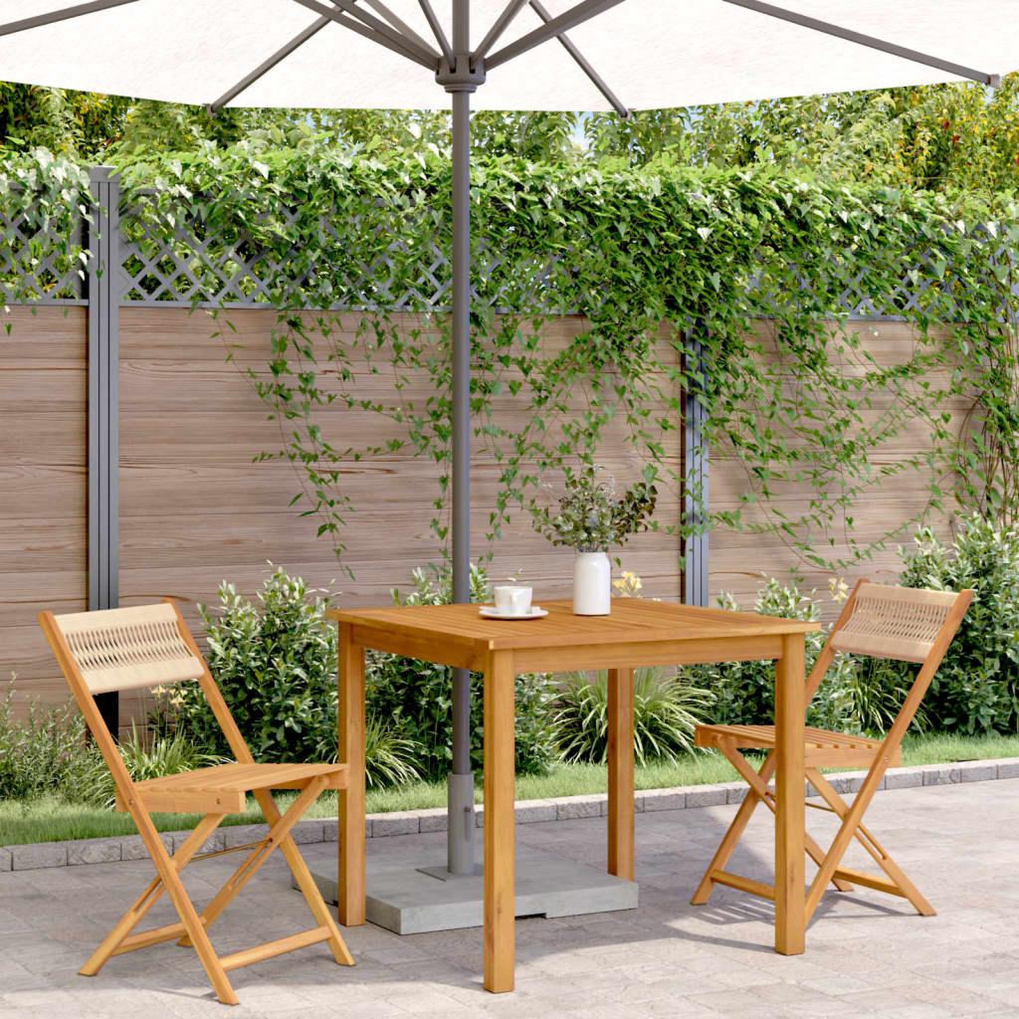 Voir la diapositive 3 : VIDAXL Chaises de bistrot lot de 2 beige bois d'acacia et corde