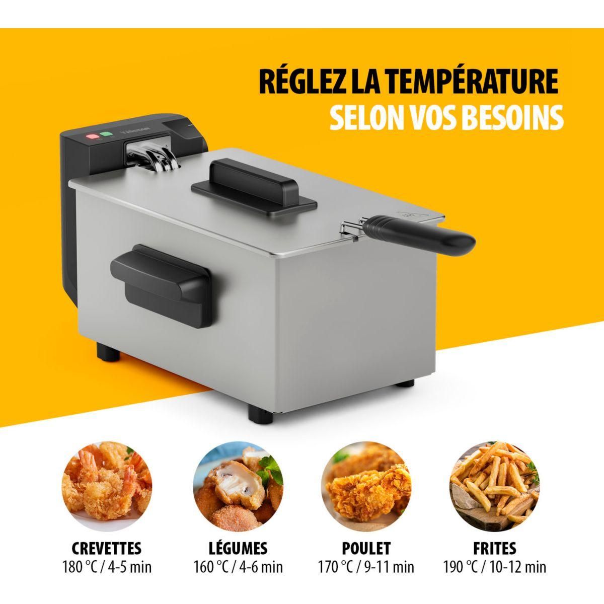 TRISTAR Friteuse 3L revetement acier inox