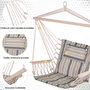 Voir la diapositive 4 : OUTSUNNY Chaise suspendue hamac de voyage respirant portable dim. 100L x 49l x 106H cm coton macramé polyester multicolore
