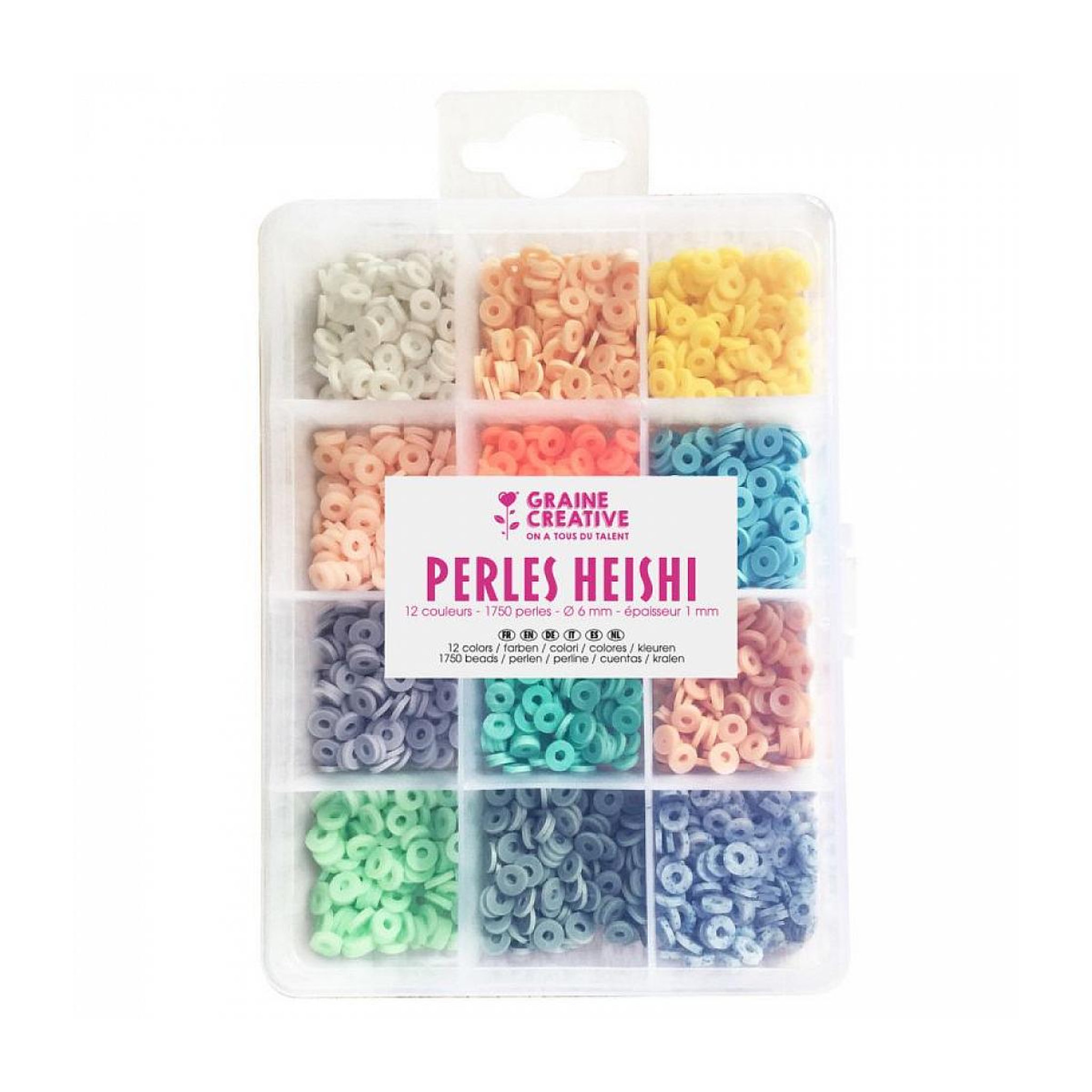 Graine créative Boite de perles Heishi Pastel