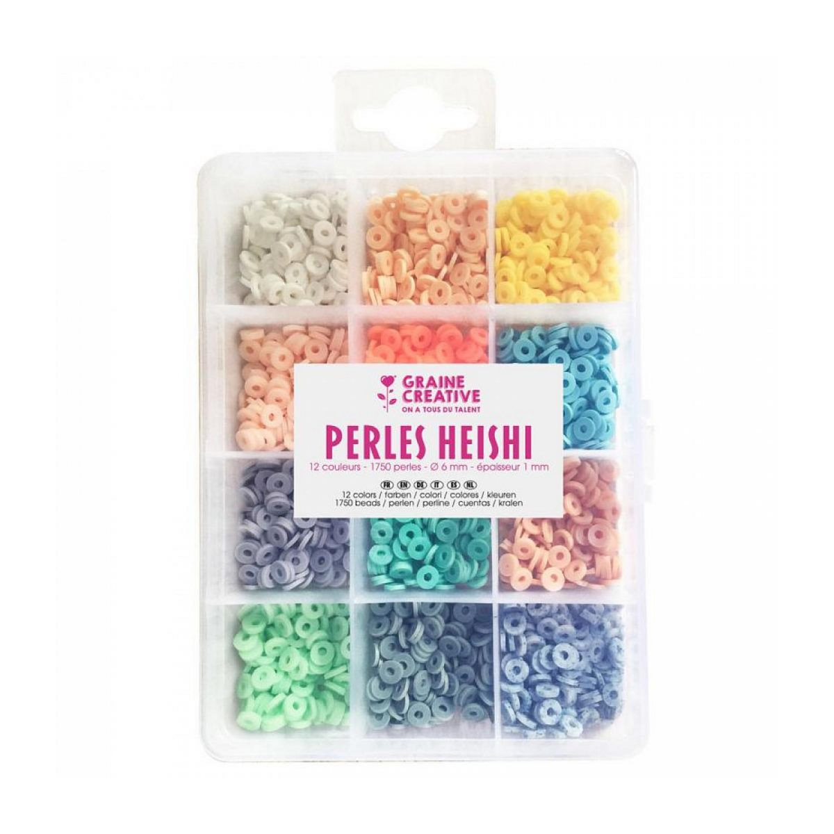 Graine créative Boite de perles Heishi Pastel