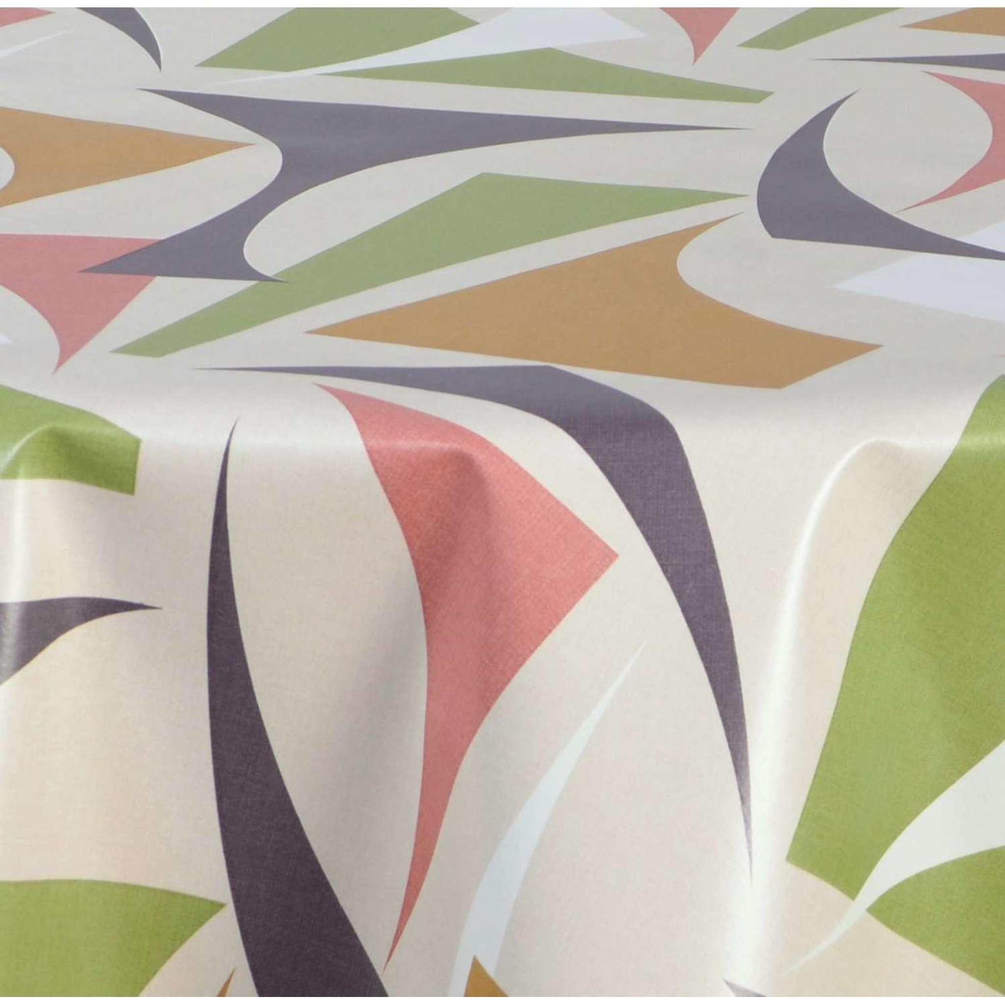 Voir la diapositive 3 : HABITABLE Nappe en toile cirée ronde Figu - Diam. 150 cm - Vert