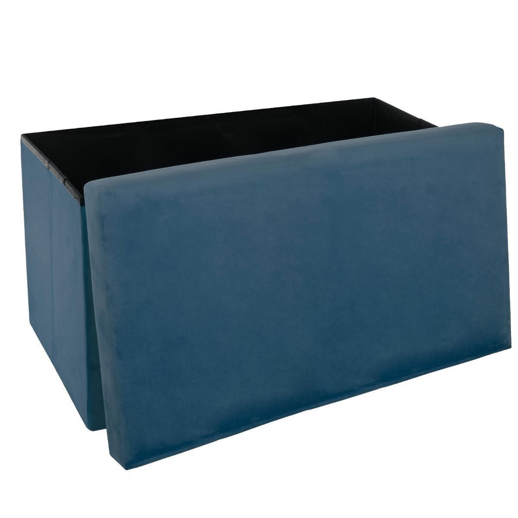 Voir la diapositive 2 : ATMOSPHERA Pouf Pliable en Velours  Tess  76cm Bleu