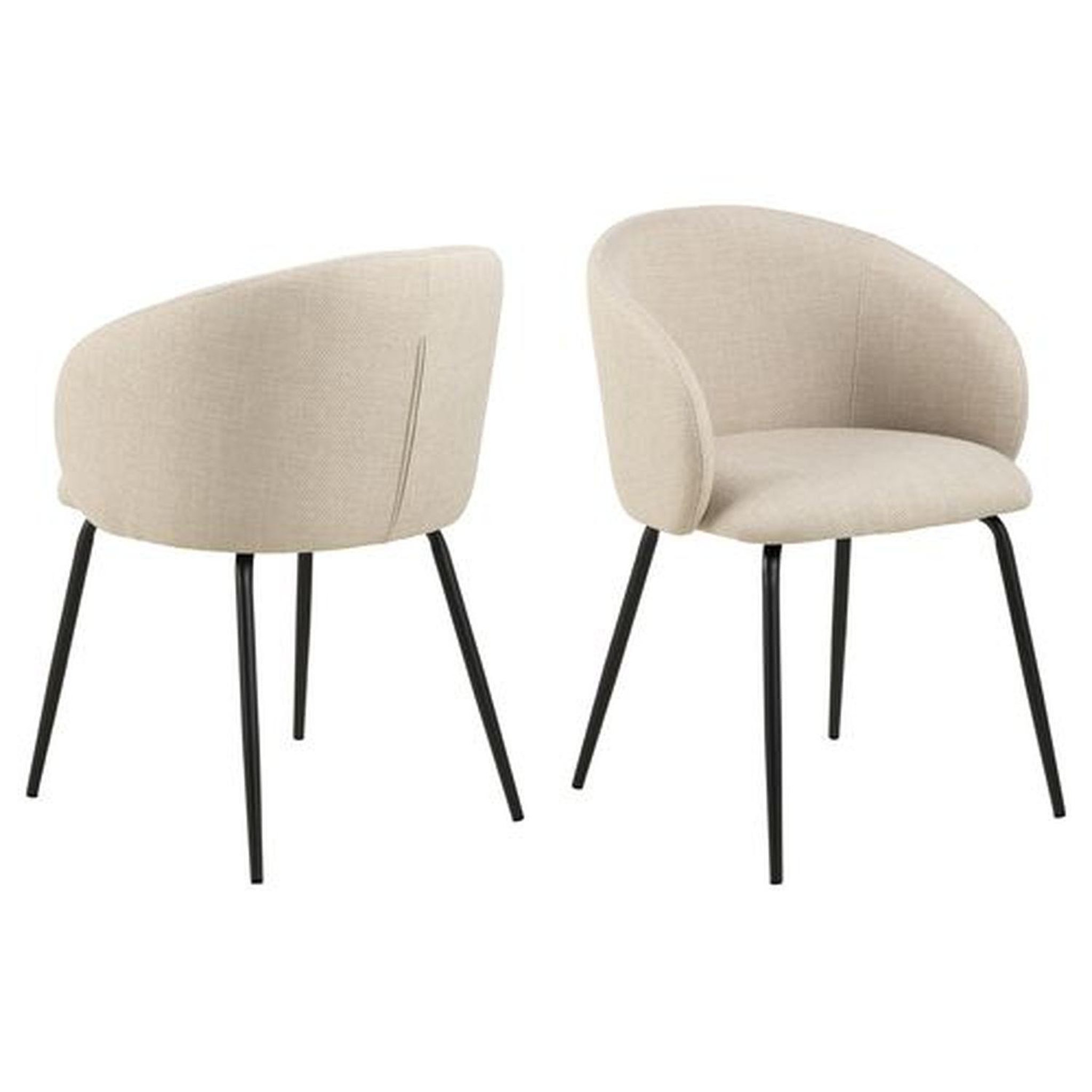 Voir la diapositive 1 : TOILINUX Lot de 2 chaises en tissu avec accoudoirs sören