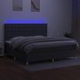 Voir la diapositive 4 : VIDAXL Sommier a lattes de lit et matelas et LED Gris fonce 200x200 cm