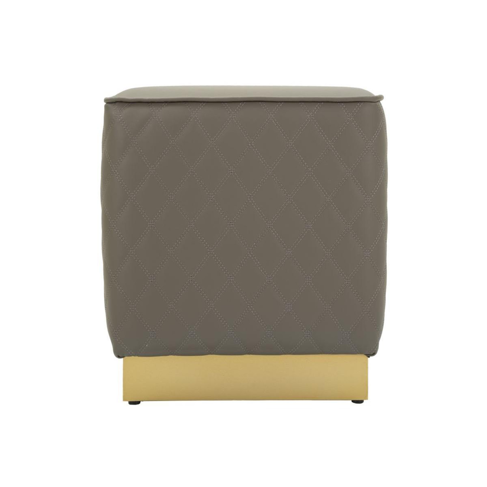 Voir la diapositive 4 : Paris Prix Pouf matelassé  sharon  38cm gris & or