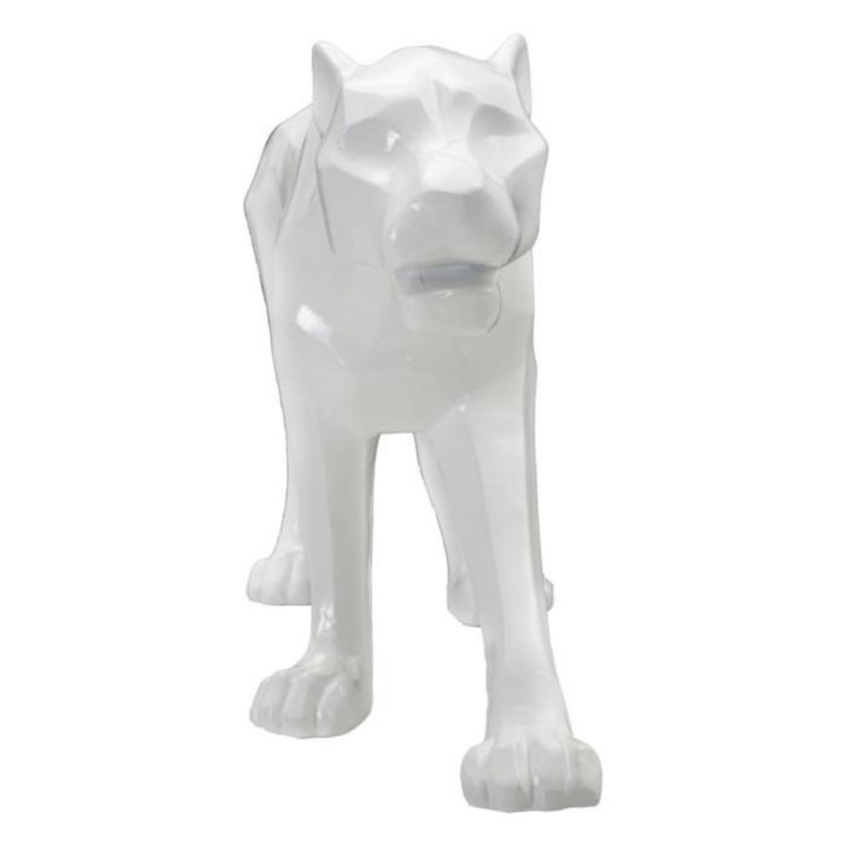 Paris Prix Statuette Déco en Résine  Panthère  70cm Blanc