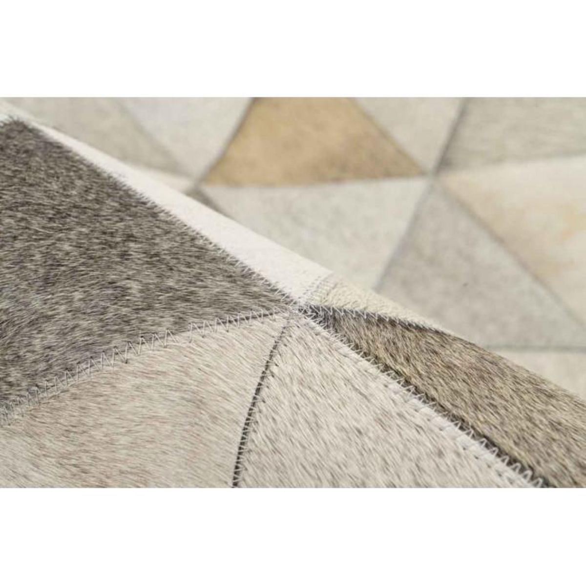 Paris Prix Tapis Déco Fait Main en Cuir  Ravi  Gris