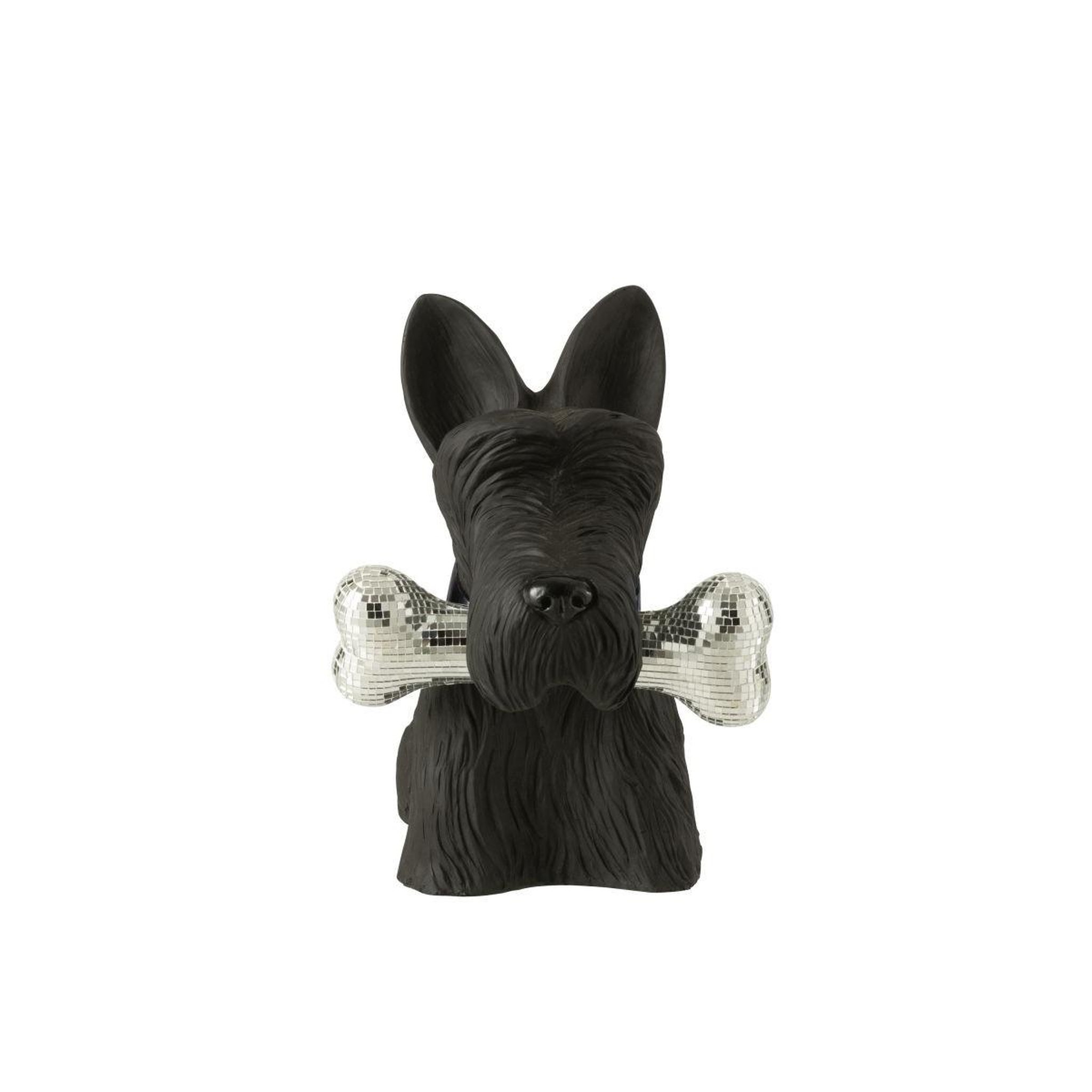 Voir la diapositive 2 : J-LINE Statuette terrier écossais  disco  39cm noir
