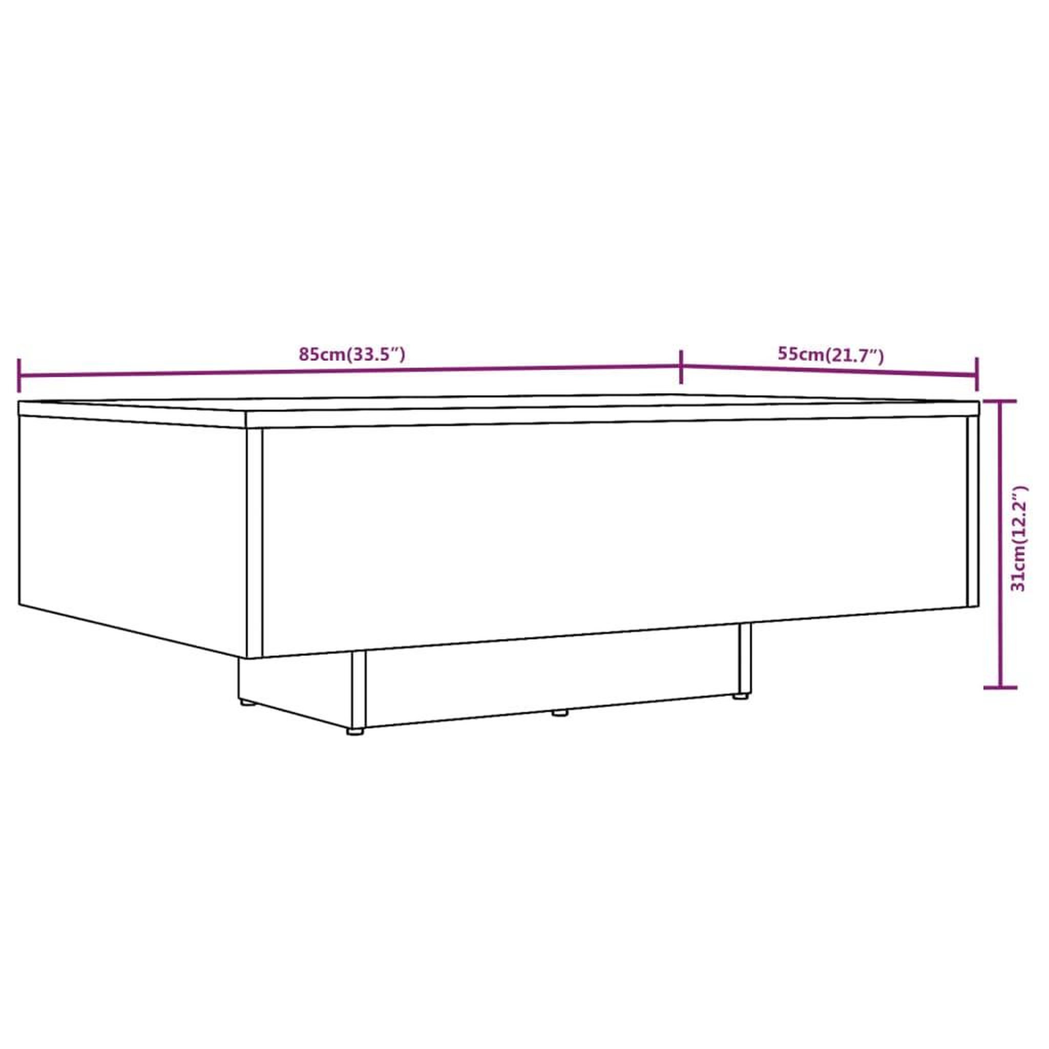 Voir la diapositive 6 : VIDAXL Table basse Sonoma gris 85x55x31 cm Bois d'ingenierie