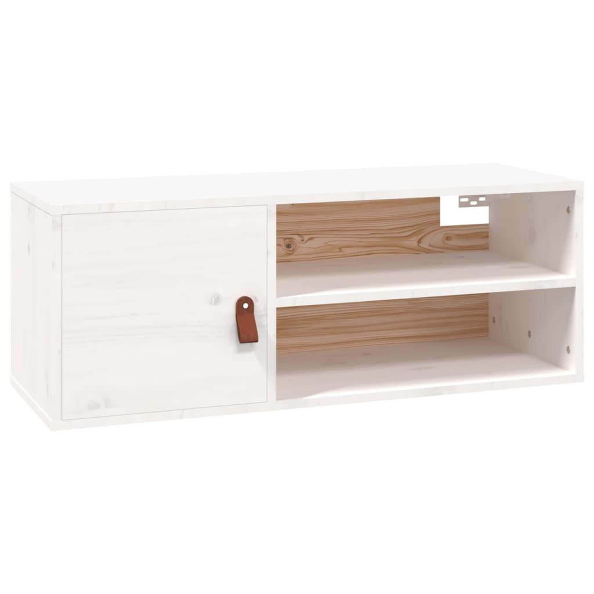 Voir la diapositive 2 : VIDAXL Armoire murale Blanc 80x30x30 cm Bois de pin massif