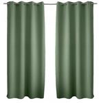 TOILINUX Lot de 2 Rideaux occultants Basic à 8 œillets. Coloris disponibles : Vert, Orange