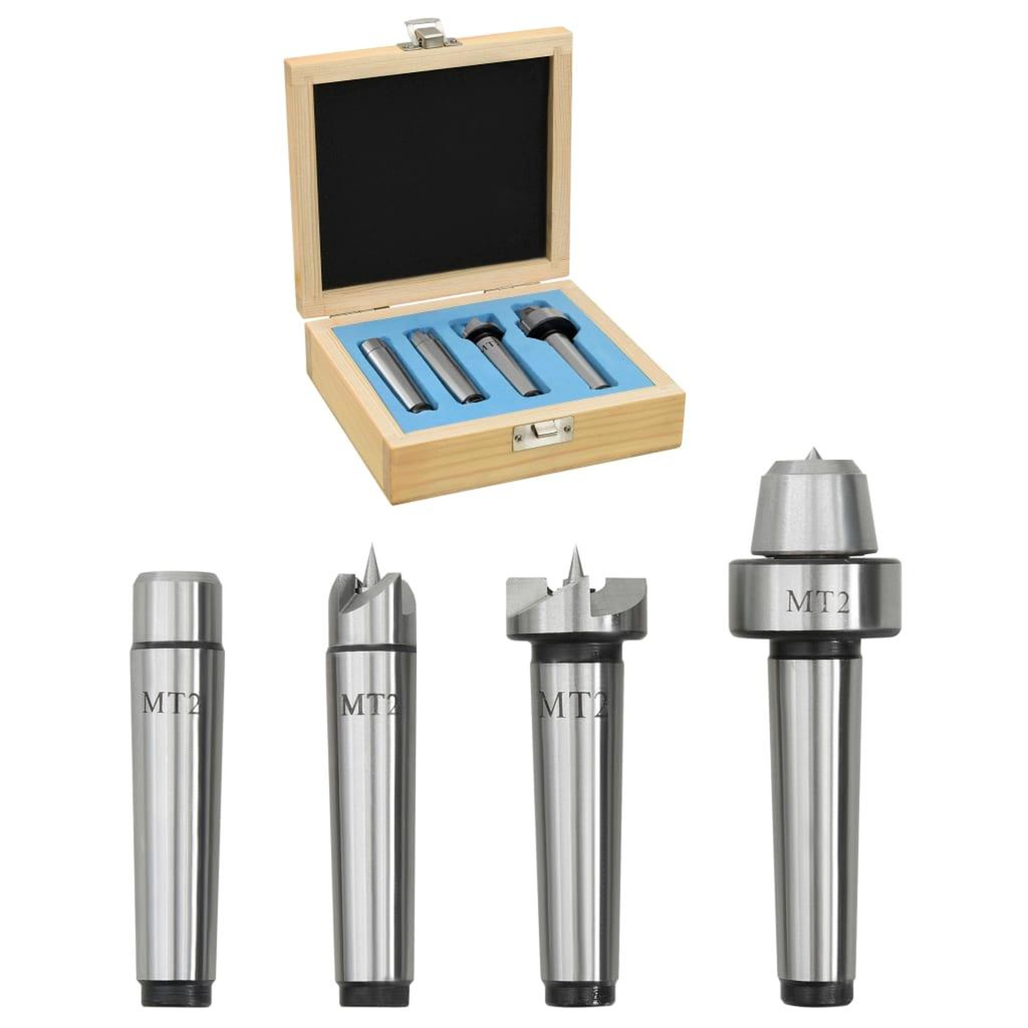 VIDAXL Centres de tour a bois 4 pcs MT2 Acier