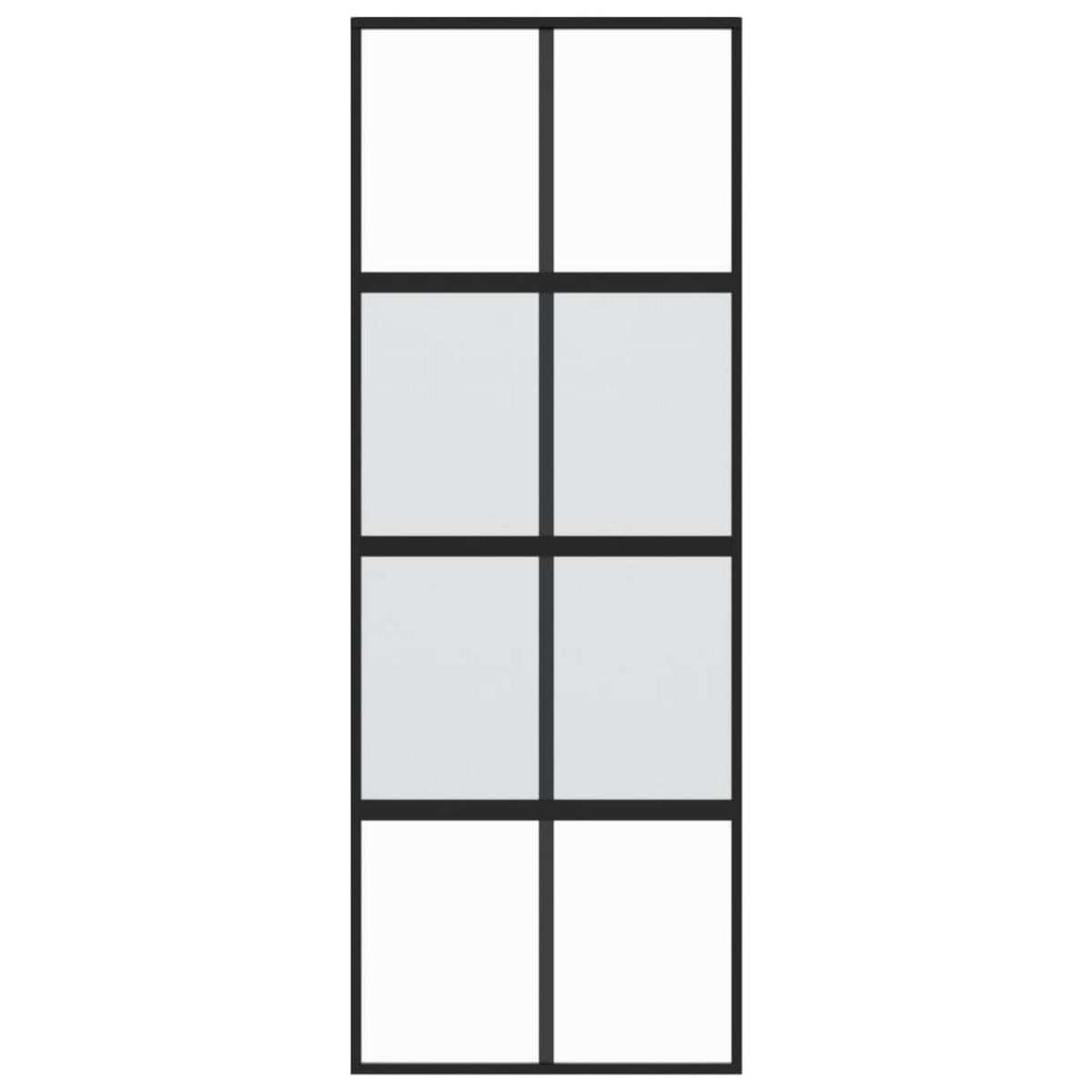 VIDAXL Porte coulissante noir 76x205 cm verre trempe aluminium