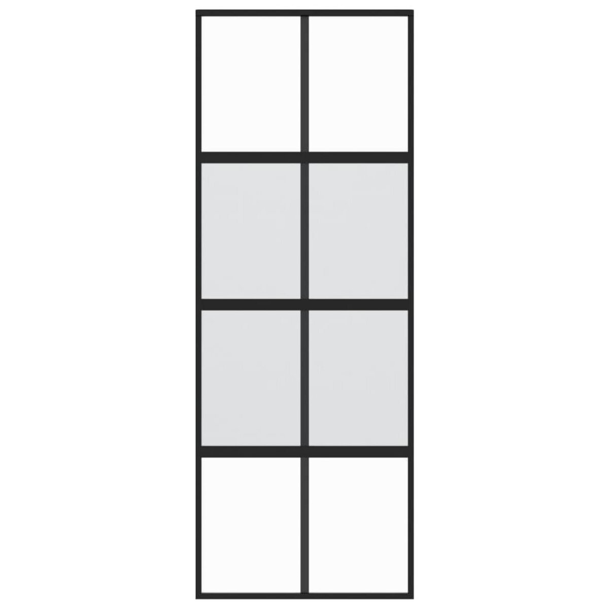 VIDAXL Porte coulissante noir 76x205 cm verre trempe aluminium