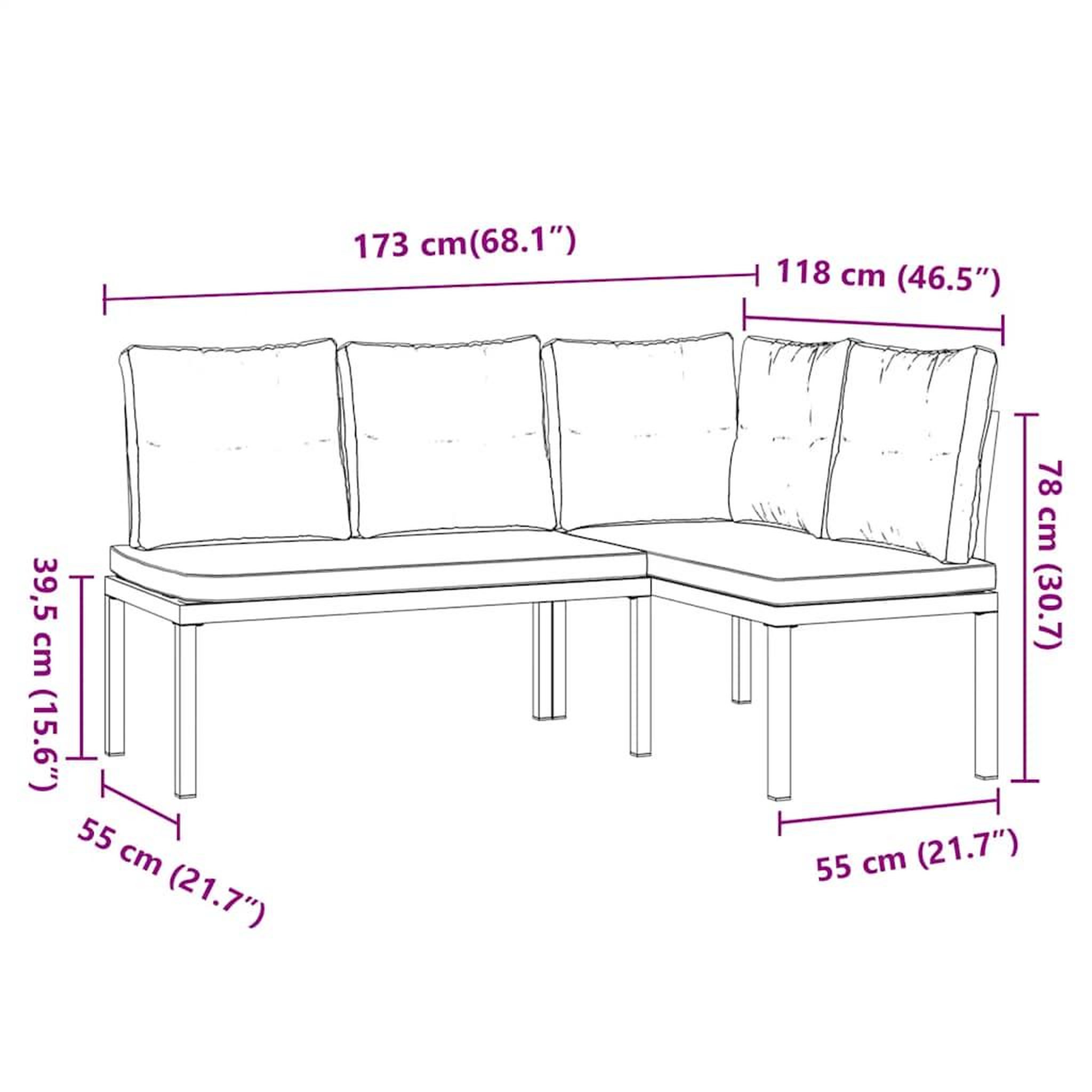 Voir la diapositive 6 : VIDAXL Bancs de jardin avec coussins lot de 2 acier enduit de poudre