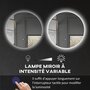 Voir la diapositive 5 : KLEANKIN Miroir rond lumineux LED réglable de salle de bain dia. 80 cm interrupteur tactile fonction antibuée gris