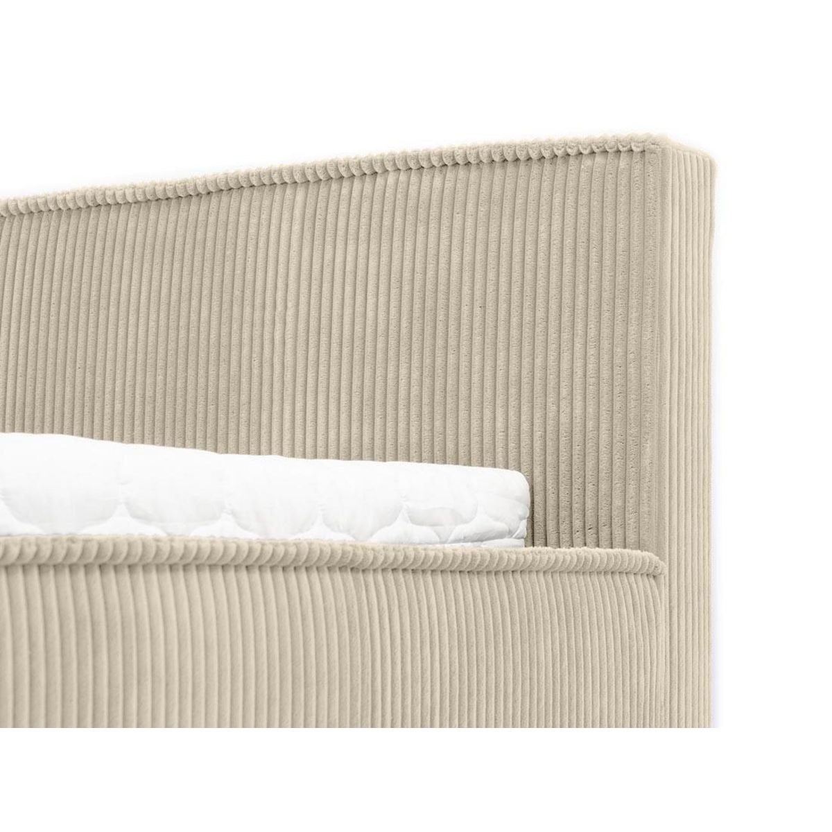 BEST MOBILIER Swan - lit coffre - 160x200 cm - sommier inclus - en velours côtelé grosses côtes