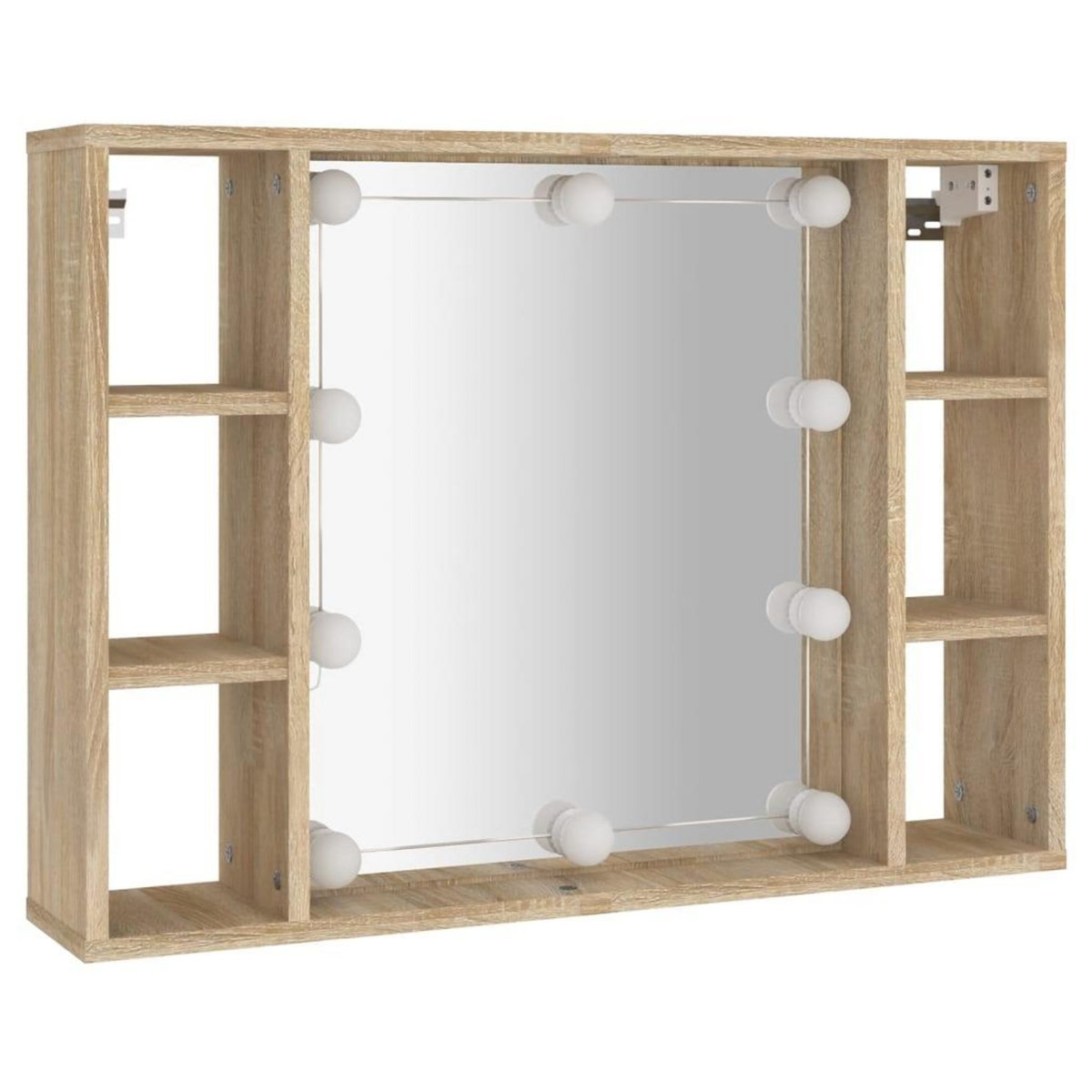 VIDAXL Armoire de miroir avec LED Chene sonoma 76x15x55 cm