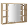 Voir la diapositive 3 : VIDAXL Armoire de miroir avec LED Chene sonoma 76x15x55 cm