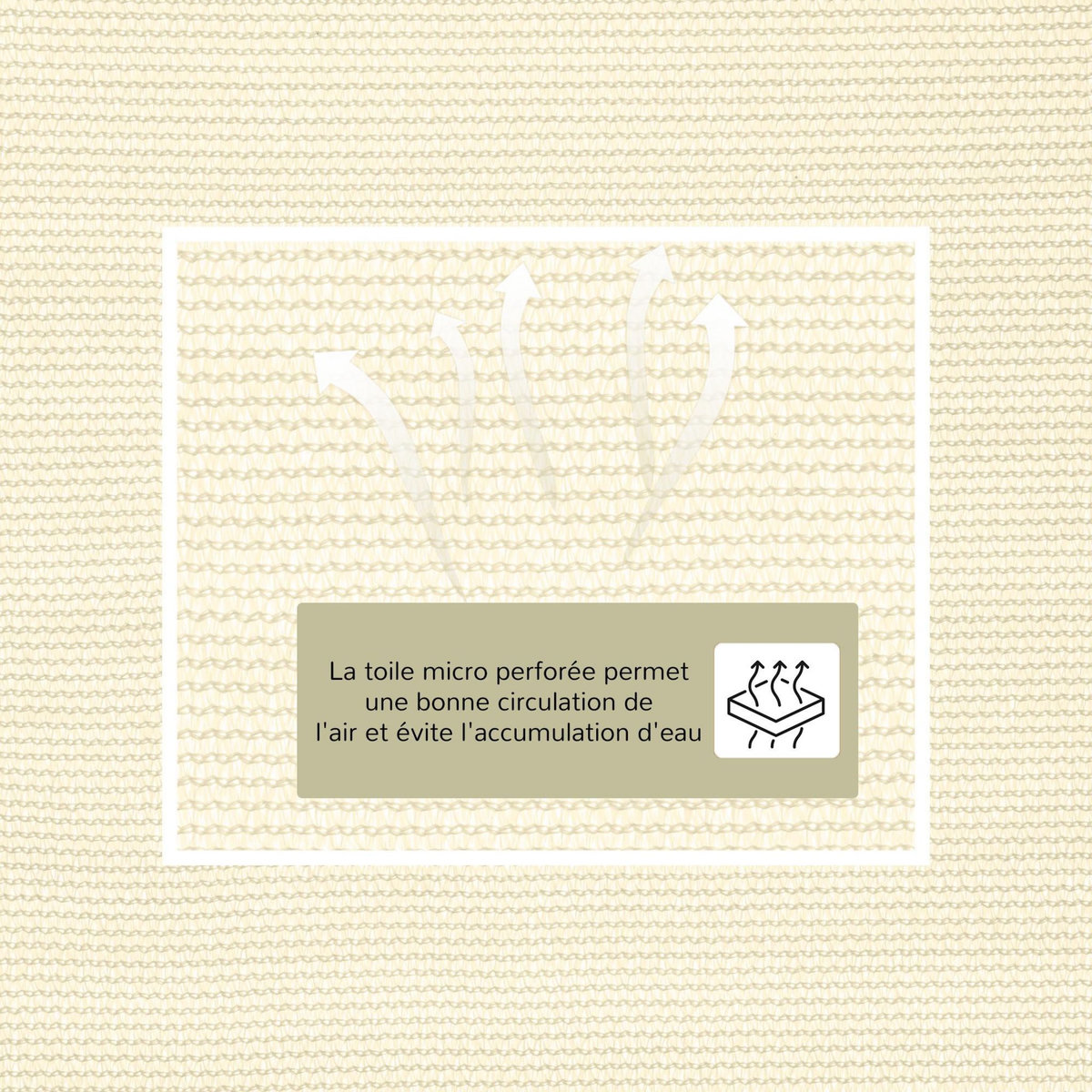 OUTSUNNY Voile d'ombrage triangulaire 5 x 5 x 5 m toile ombrage HDPE respirant blanc cassé