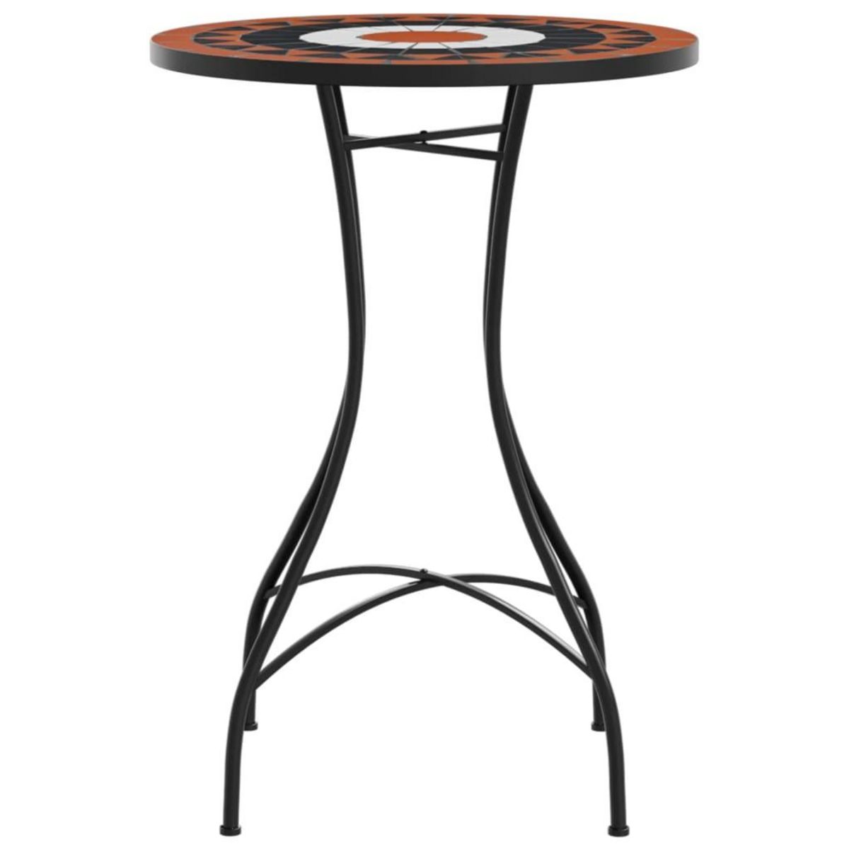 VIDAXL Table de bistro mosaïque terre cuite blanc Ø50x70 cm ceramique