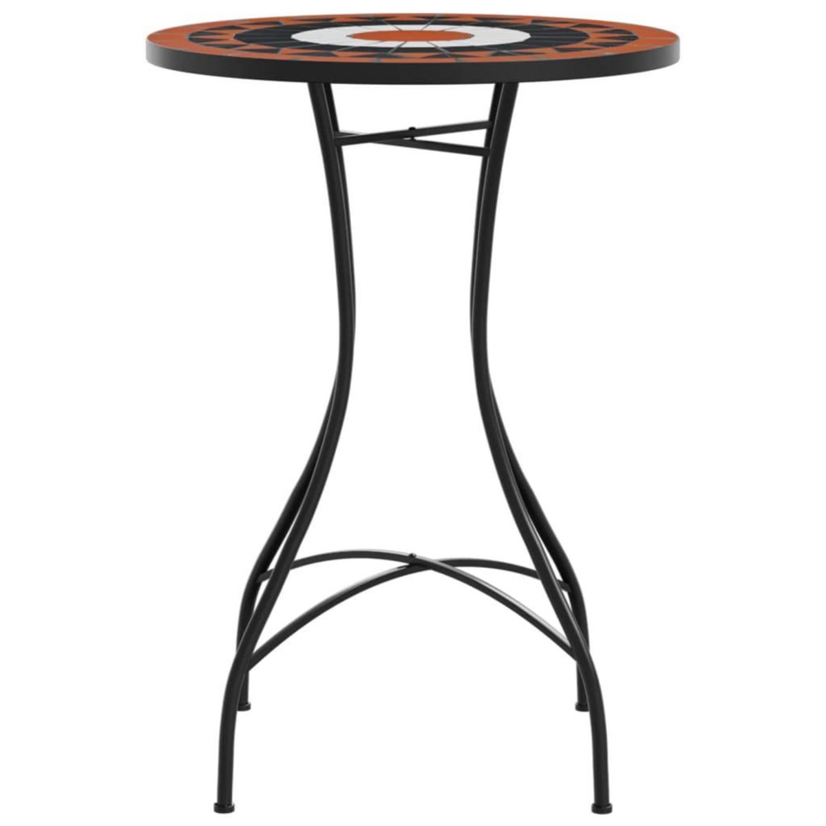 VIDAXL Table de bistro mosaïque terre cuite blanc Ø50x70 cm ceramique