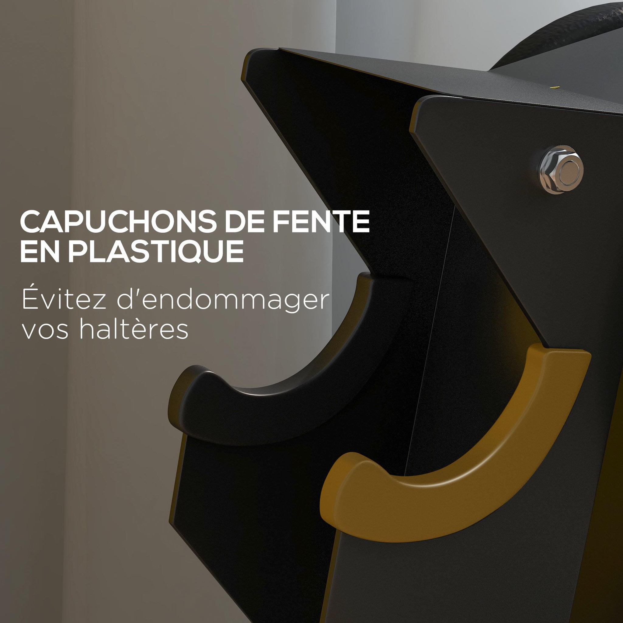 Voir la diapositive 5 : HOMCOM Support d'haltères à 5 niveaux - support de stockage d'haltères - charge max. 100 Kg - acier noir